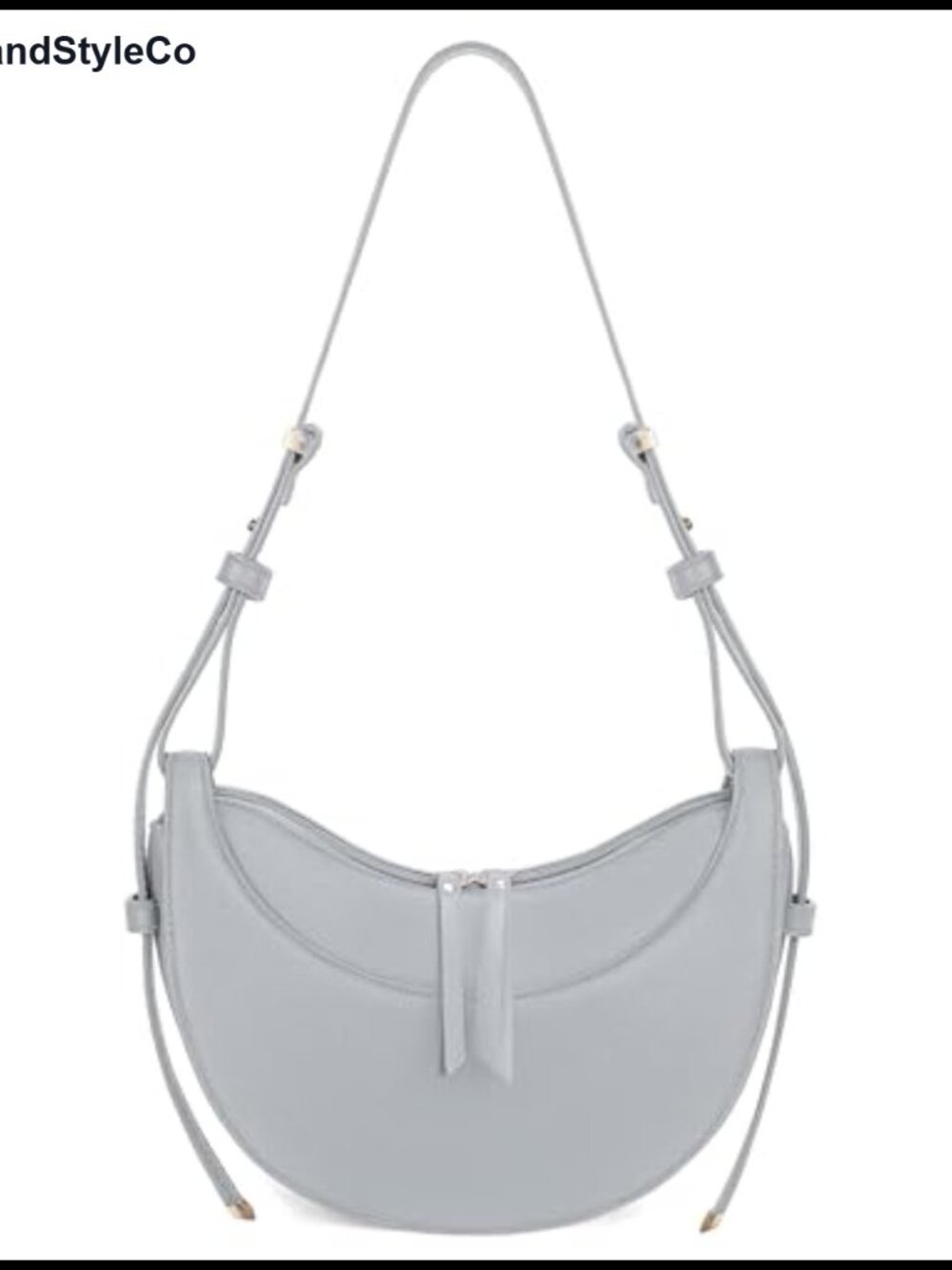 Grain Faux Leather Crescent Crossbody Hobo Bag Adjustable Strap